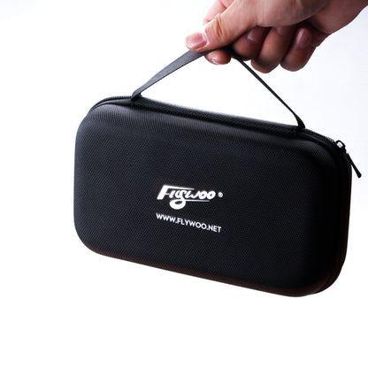 Flywoo tool bag hard zippered carrying case with top handle, black textured shell and Flywoo logo