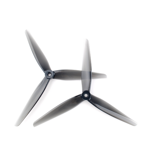 HQProp 8X3.7X3 Grey Poly Carbonate Propeller set, grey 3-blade drone props on white background