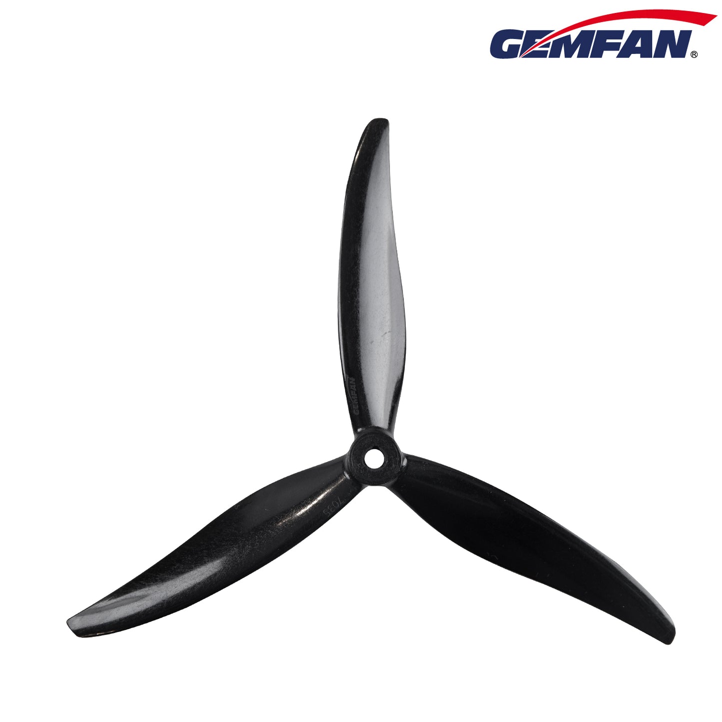 Gemfan Hurricane 7035-3 3-blade FPV propeller, black tri-blade with center mounting hole