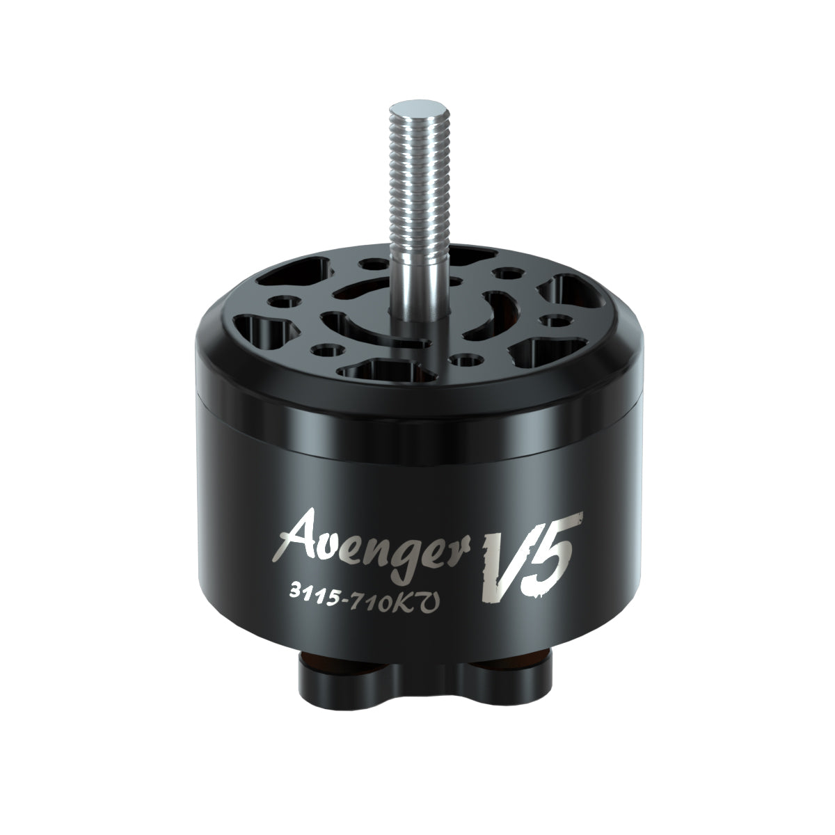 BrotherHobby Avenger 3115 V5 CW brushless motor with top threaded shaft and black can marked “Avenger 15”