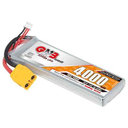 GAONENG GNB 2S 7.6V 4000mAh 70C LiHV LiPo Battery angled view with XT90 connector