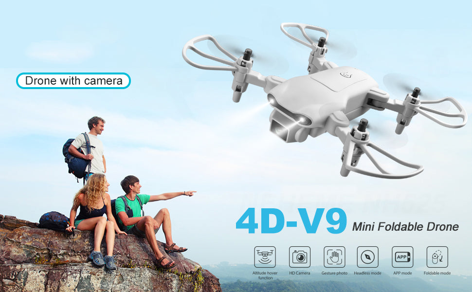 Drone, drone with camera 4d-v9 mini foldable drone app au