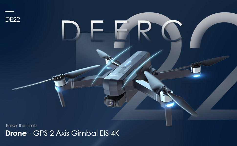 DEERC DE22 GPS Drone, intelligent design ensures you a safe and stable flight . image tracking and GPS positioning function