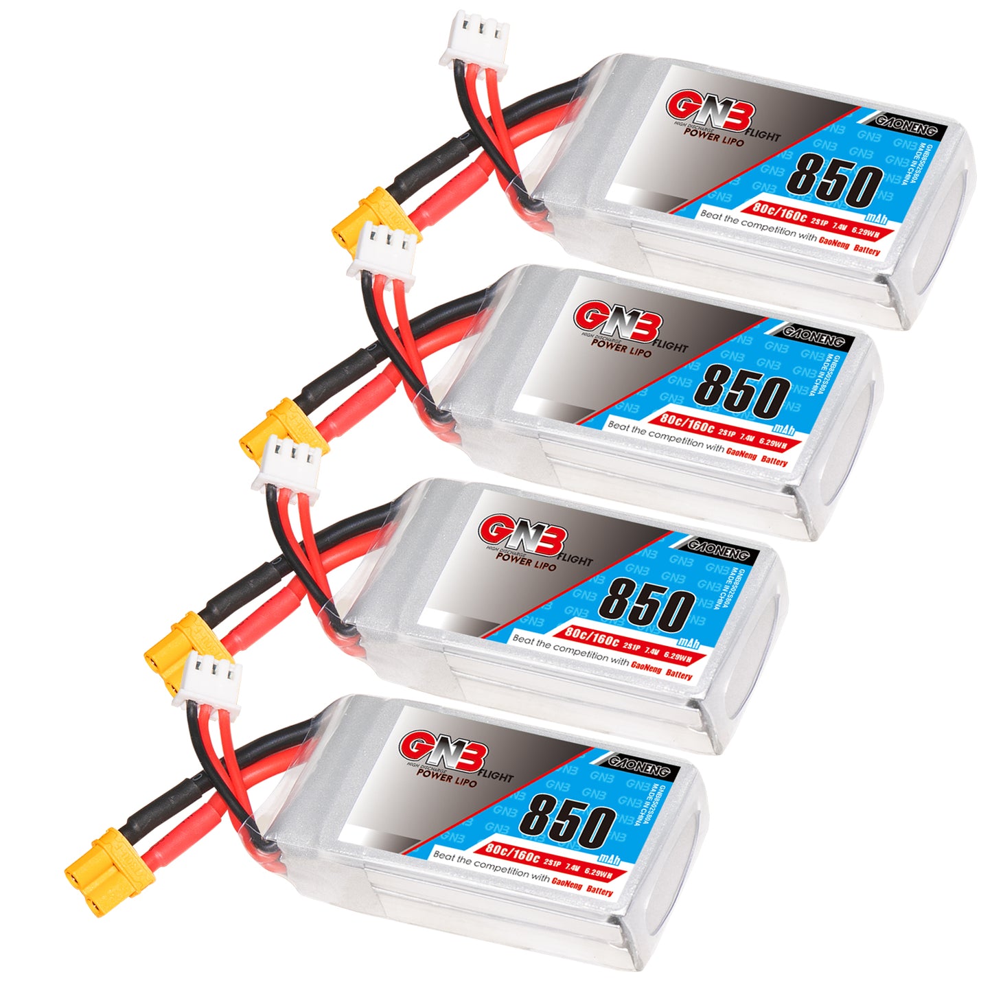 GAONENG GNB 2S 7.4V 850mAh 80C XT30 LiPo Battery