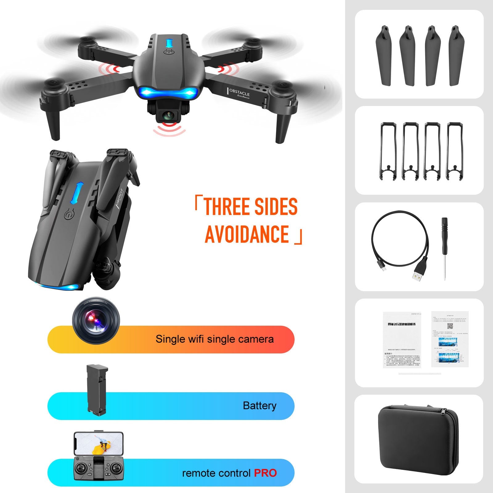 E99 PRO2 Drone K3 Pro Drone Max Obstacle Avoidance Mini Drone Mini Drone 18 E99 PRO2 Drone, aaa tthree sides avoidance runbaw