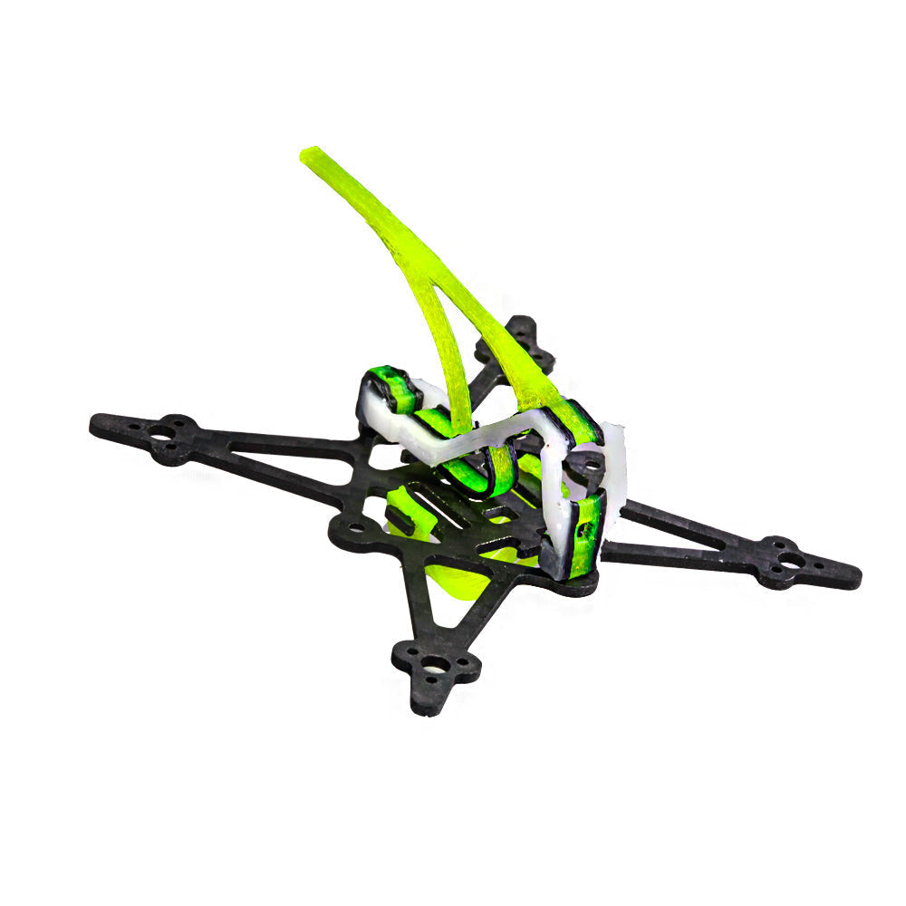 Flywoo Firefly 1S FR Nano Baby Quad 40mm Frame Kit, Flywoo Firefly Nano Baby quad 40mm frame kit with carbon fiber base and neon yellow canopy strap