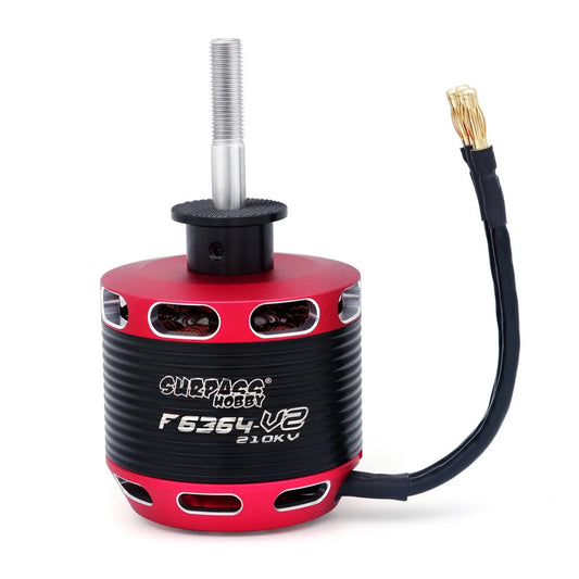 Surpass Hobby F6364 210KV brushless motor with pre-soldered wires and gold bullet connector