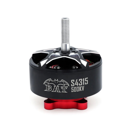 Surpass Hobby BAT S4315 500KV FPV brushless motor main view with threaded shaft and BAT logo