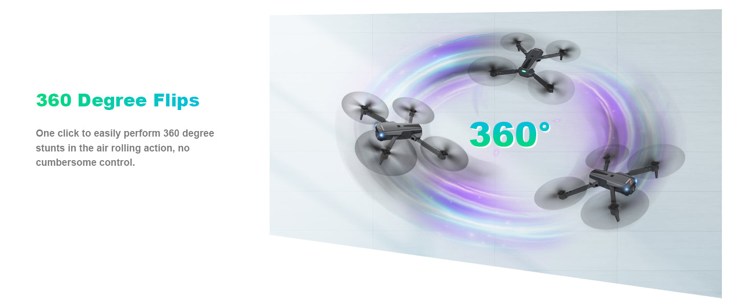 TERCASO 1810 Drone, 360 degree flips one click to easily perform 360 degree 360 stunts