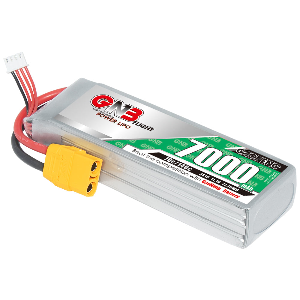 GAONENG GNB 3S 11.1V 7000mAh 70C LiPo battery with XT90 connector and balance lead