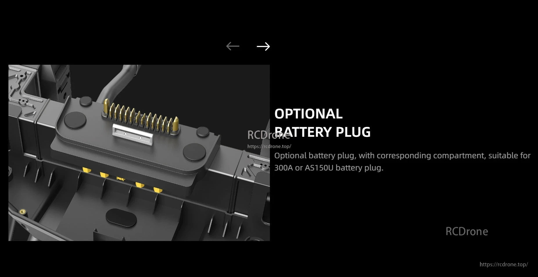 EFT G18 20L Agriculture Drone, Optional battery plug for 300A or AS150U, fits EFT G18 drone.