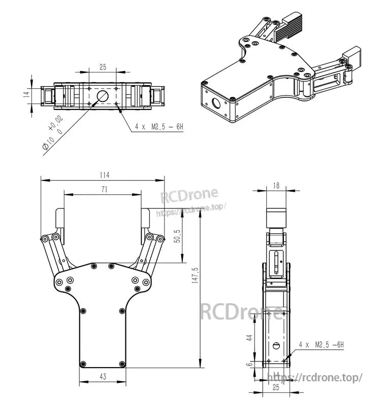 EG2-4C2 Electric Gripper, Lightweight and compact device designed for use with robotic arms and space-restricted environments.
