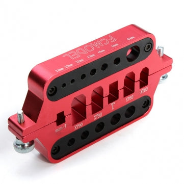 CNC aluminum multifunction soldering station V2 fixture with XT60/XT90/T-plug slots and banana holes