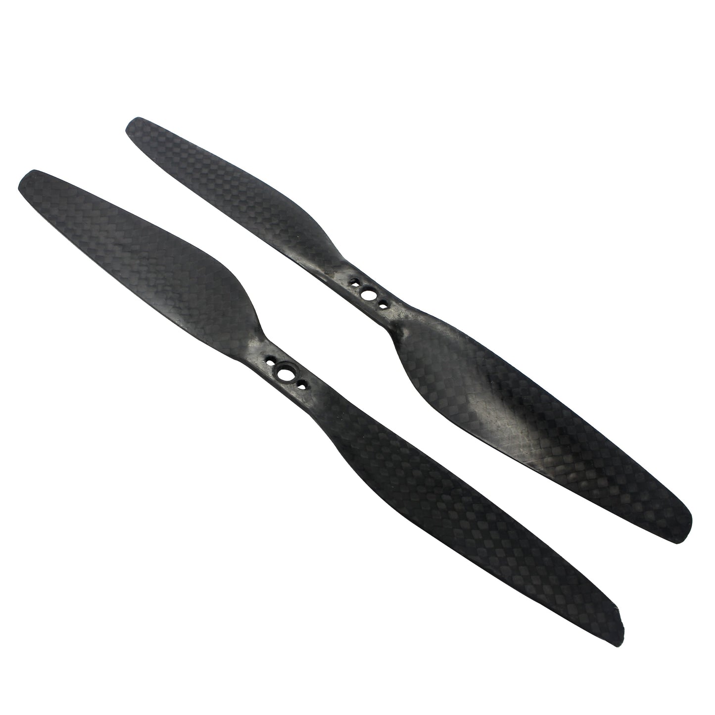 7024 carbon fiber propeller set (pair), black woven finish with three-bolt mounting hubs