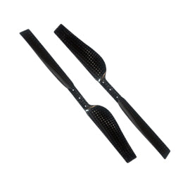 DJI 8055 carbon fibre propeller pair, black woven carbon blades on white background