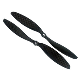 DJI 9047 carbon fiber propeller pair, black 2-blade props with visible carbon weave pattern