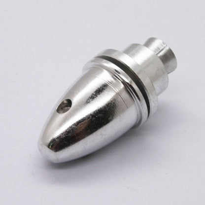 3mm shaft adapter collet set assembled, aluminum cone with side screw hole on white background