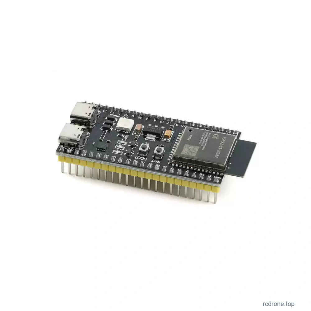 ESP32-S3 development board with soldered pin headers