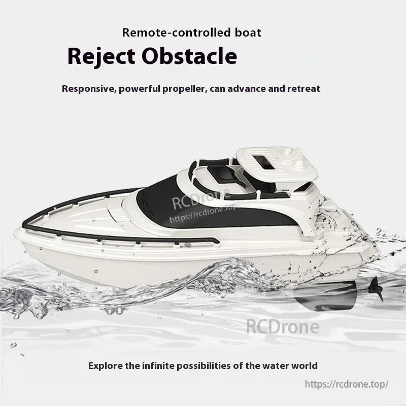 EVYVKV RC Boat, Remote-controlled boat with powerful propeller, advanced obstacle rejection