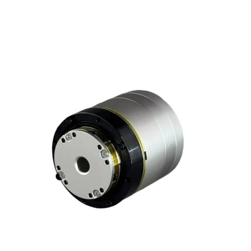 EYOU motor shown at an angle with the circular front plate, center opening, screws, and black mounting ring visible.