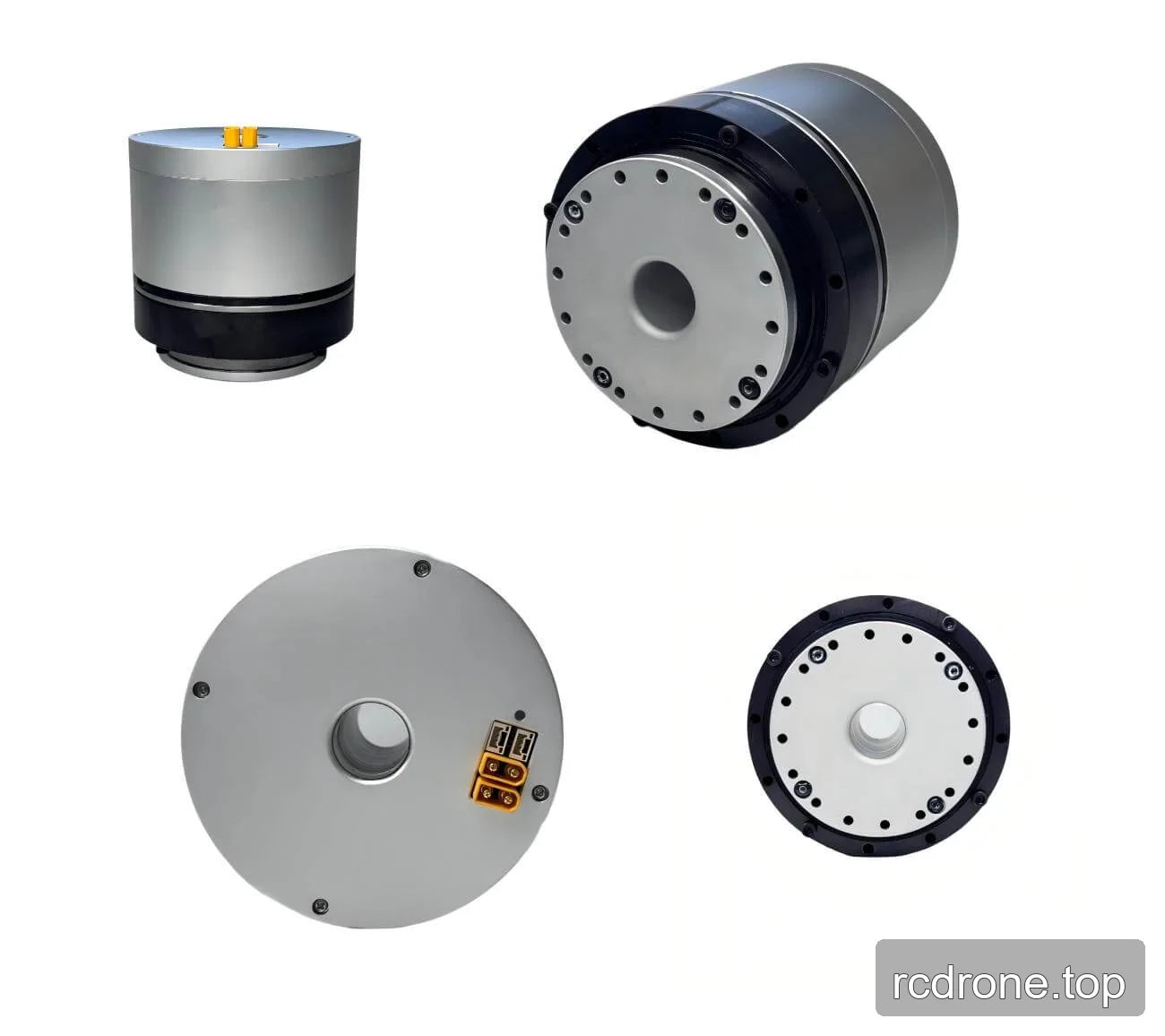 PH20 cylindrical motor with mounting faces, center bore, and rear connector area