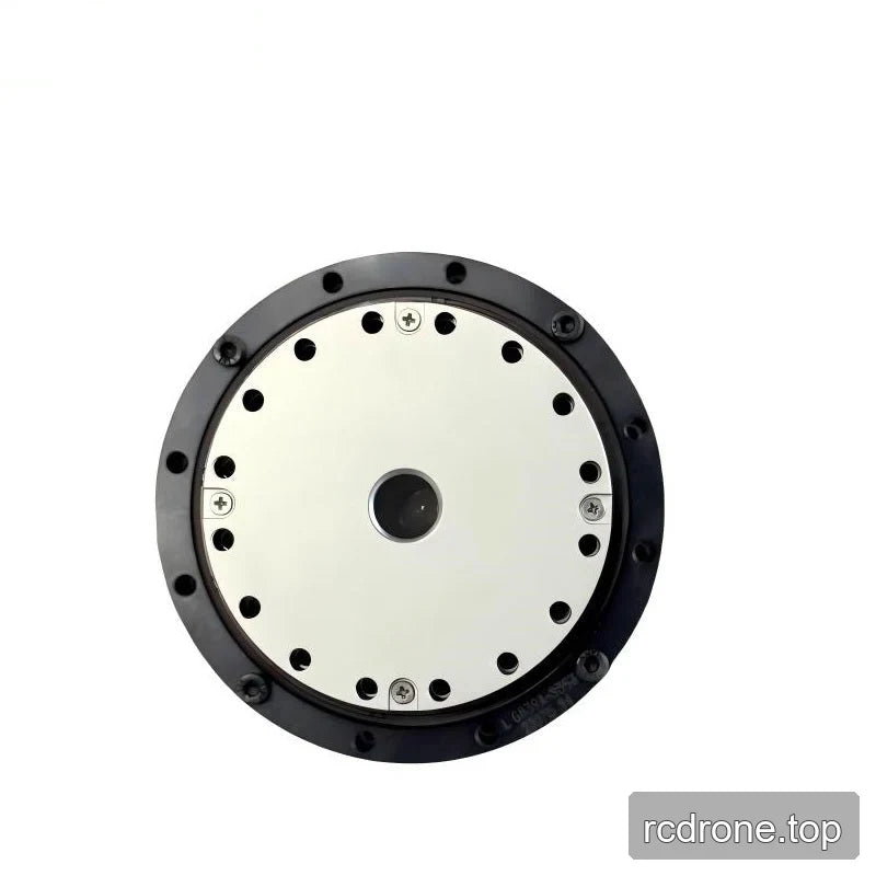 Front-facing circular mounting plate of the EYOU PH25 motor, with a central opening and a ring of bolt holes.