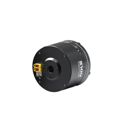 Black EYOU ProServo-HA14H motor shown on its side with central shaft opening and two gold-colored connectors.