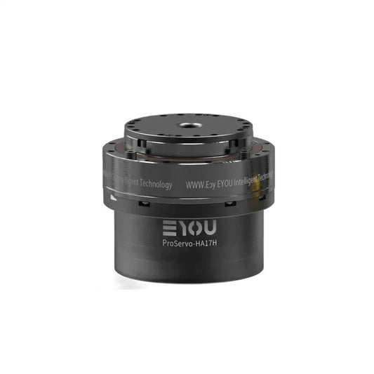 EYOU ProServo-HA17H motor shown from the top, with circular mounting face and black cylindrical housing.