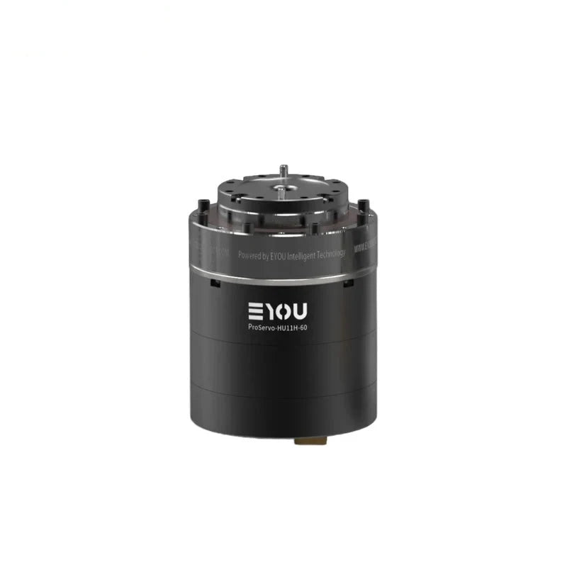 Black EYOU ProServo-HU11H-60 motor shown upright, with top mounting plate and central output shaft.
