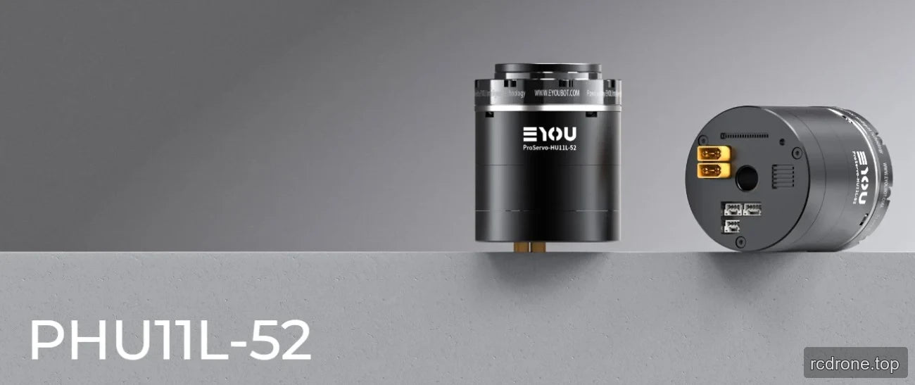 EYOU PHU11L-52 actuator with front and connector-end views