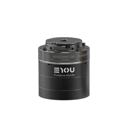 Black EYOU ProServo-HU14H motor shown upright with a circular top mounting plate and cylindrical housing.