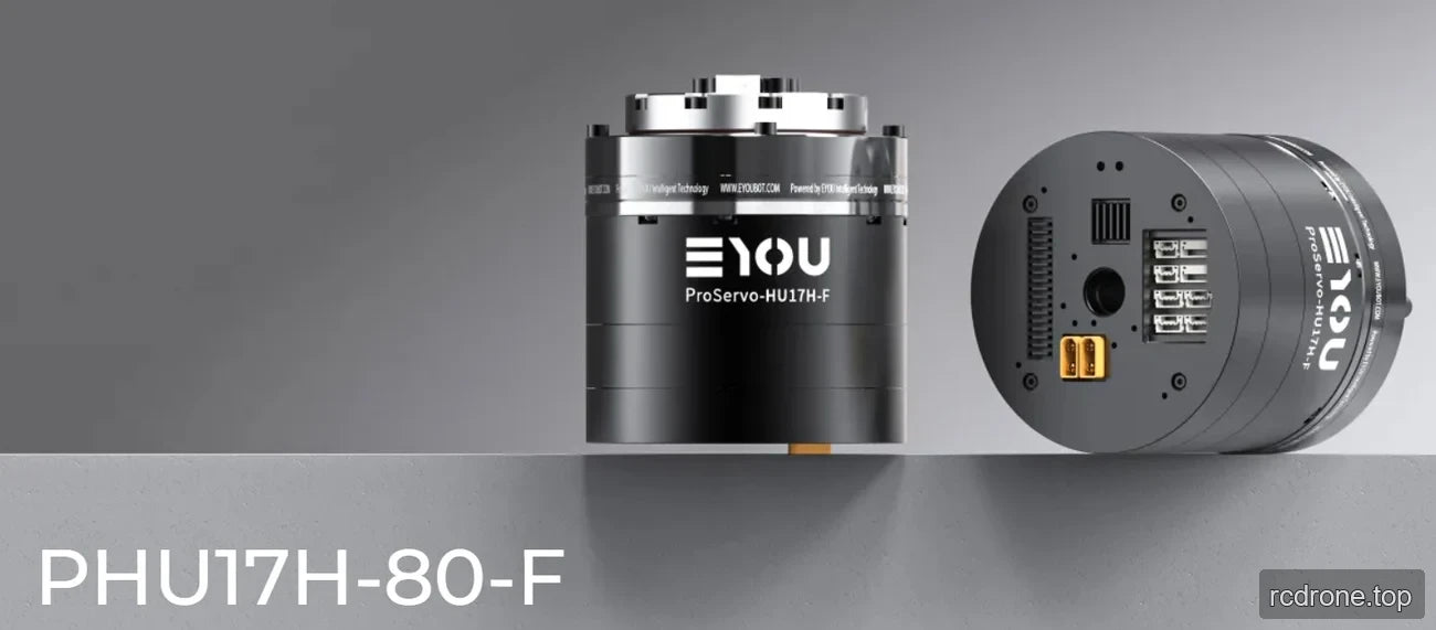 EYOU PHU17H-80-F actuator front and rear views with connector panel
