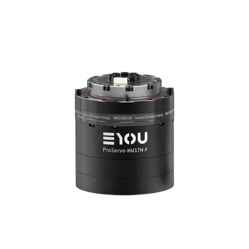 Black EYOU ProServo-HU17H-F motor shown upright on a white background, with the top mounting interface visible.