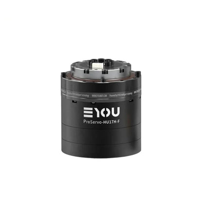 Black EYOU ProServo-HU17H-F motor shown upright on a white background, with the top mounting interface visible.
