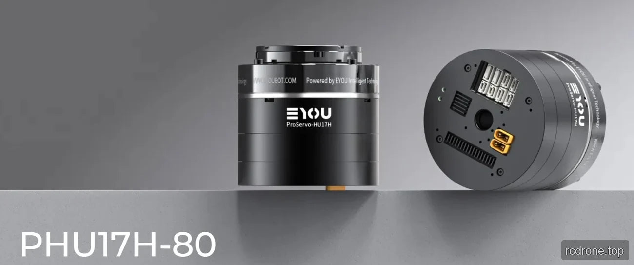EYOU PHU17H-80 actuator front and connector-end views