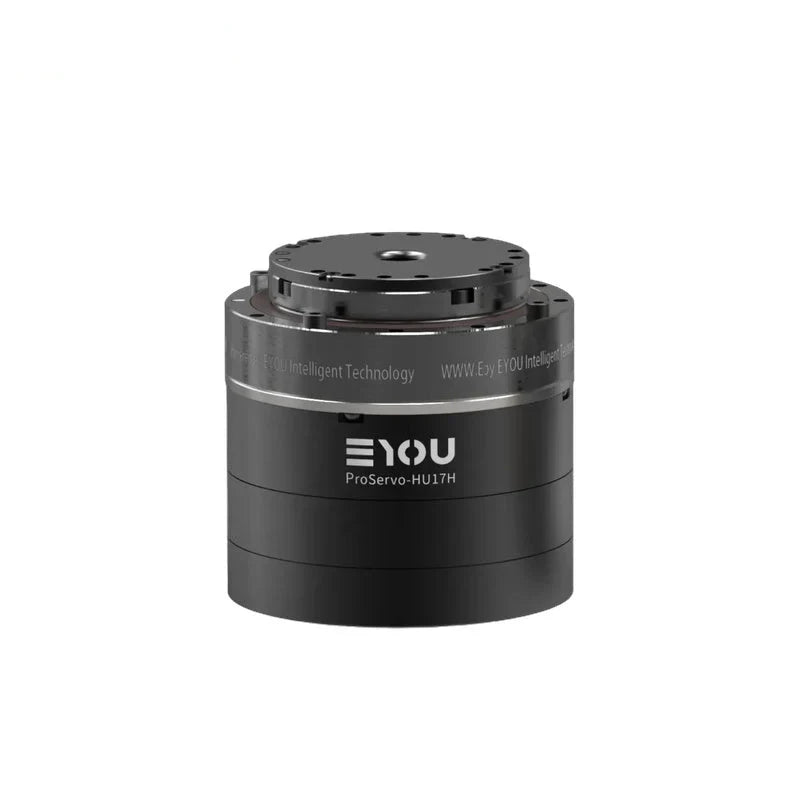 Black EYOU ProServo-HU17H motor shown upright with a circular top mounting plate and central opening.