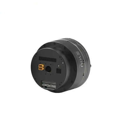 Rear angled view of the black EYOU ProServo-HU25H motor showing connectors, vents, and circular rear face.