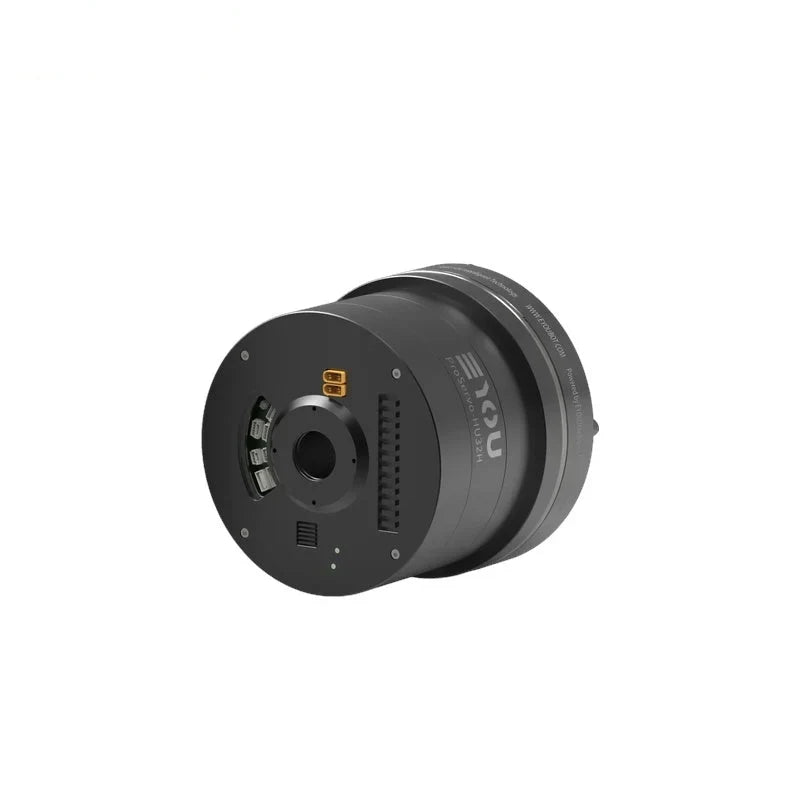 Rear angled view of the EYOU ProServo-HU32H motor showing the central hub, connectors, and terminal openings.
