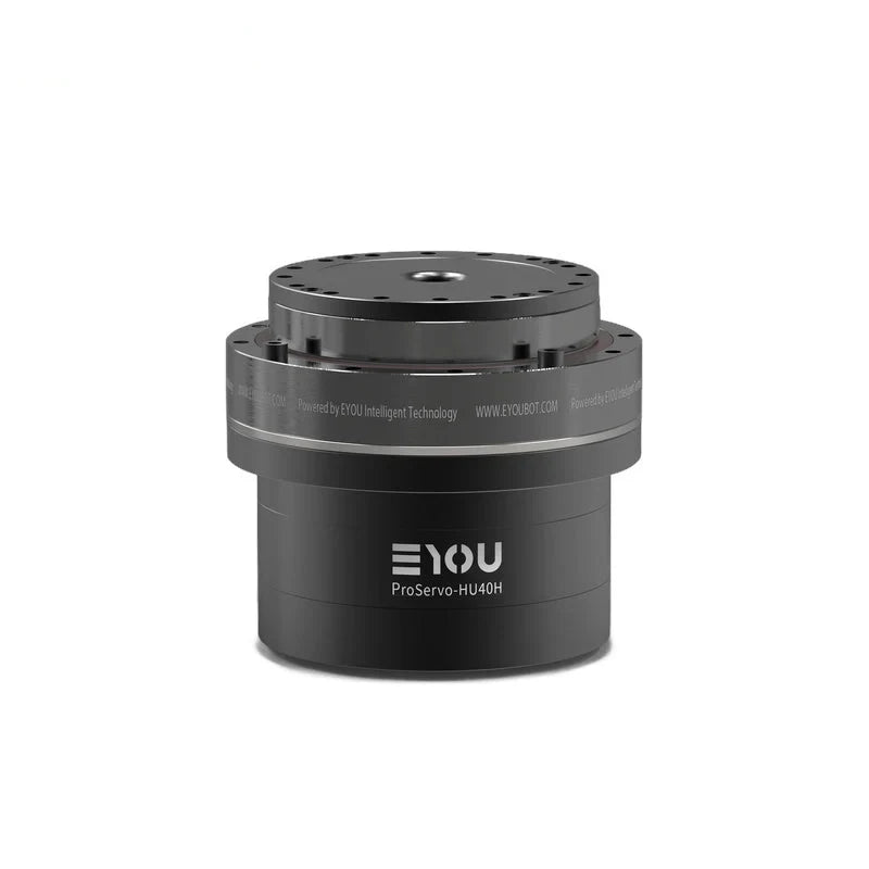EYOU PHU40H-170 motor shown upright with a circular top mounting plate and dark cylindrical housing.