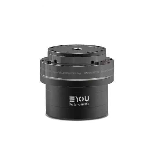 EYOU PHU40H-170 motor shown upright with a circular top mounting plate and dark cylindrical housing.