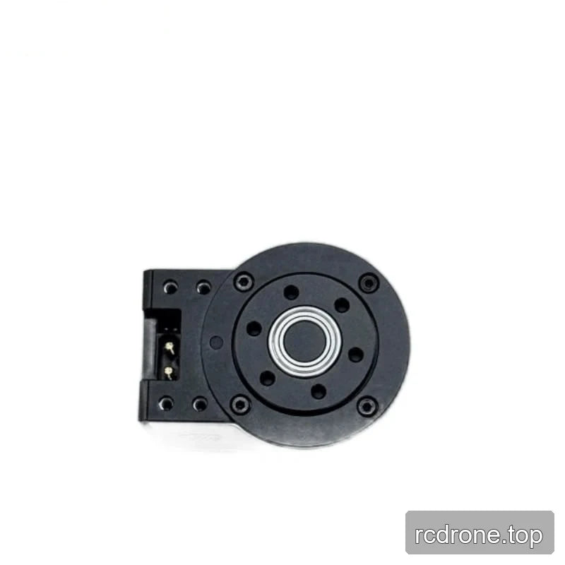 Black circular EYOU PP08 motor rear face with a central bearing opening, surrounding fasteners, and side connector.
