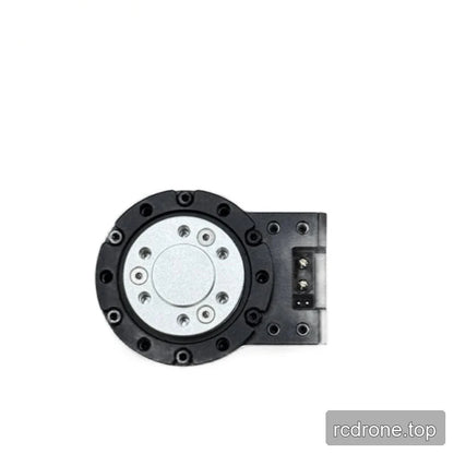 Black circular EYOU PP08 motor mounting face with a silver center plate, bolt holes, and side electrical connector.