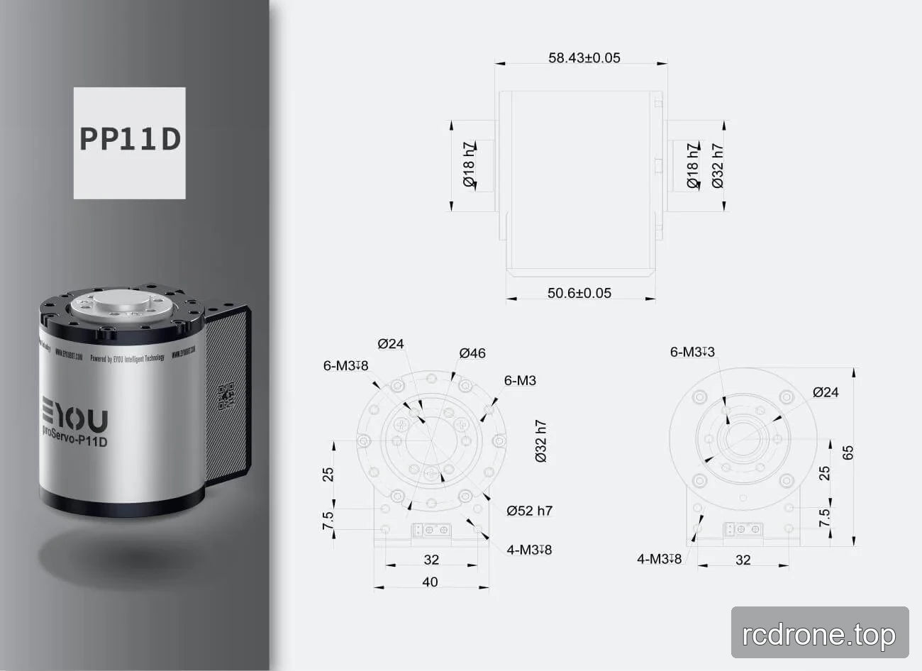 PP11D-36 installation drawing with dimensions and mounting specifications