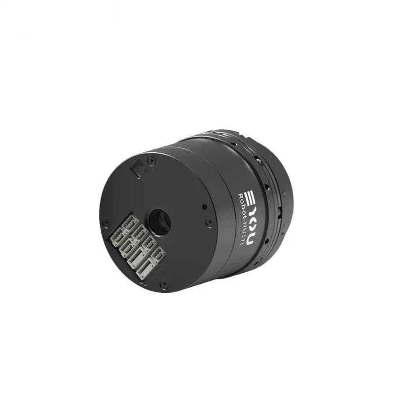 Black EYOU Robot-HU17L motor shown from the rear, with multiple rectangular electrical connectors on the end cap.
