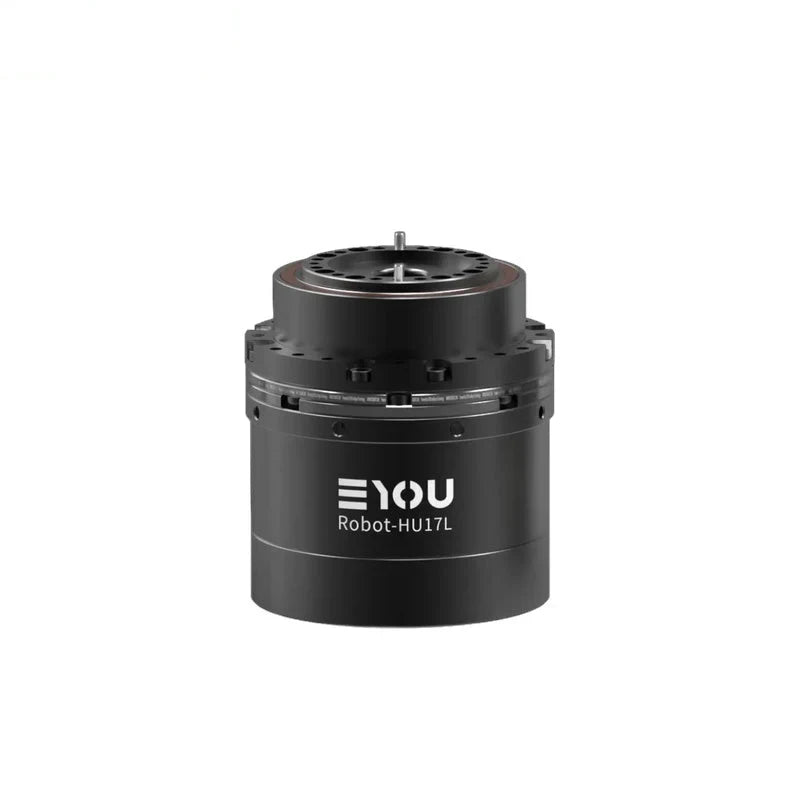 Black EYOU Robot-HU17L motor shown upright, with a circular top mounting face and two protruding pins.