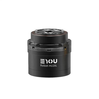 Black EYOU Robot-HU20L motor shown upright, with a circular top mounting plate and cylindrical housing.