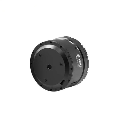 Black EYOU Robot-P70L motor shown angled on its side, with a circular rear face, central opening, and perimeter screws.