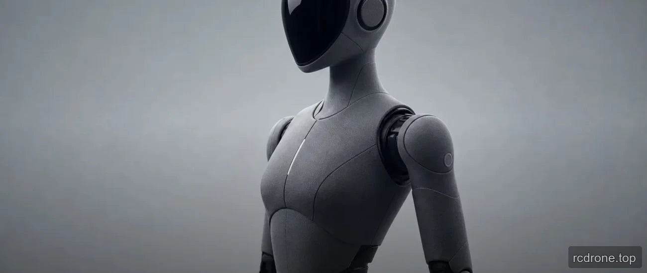 Humanoid robot torso with visible shoulder joint