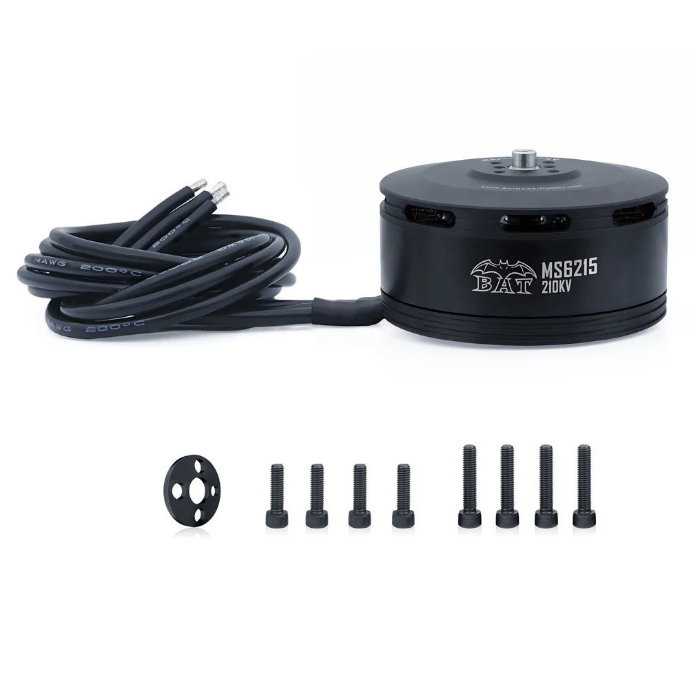 Surpass Hobby MS6215 210KV motor with lead wires, mounting screws and adapter plate kit