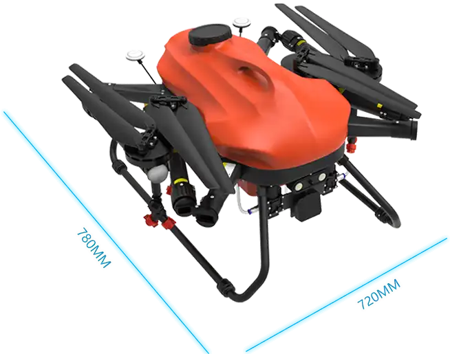 F16 16L Agriculture Drone - 4 Axis 16L Quick Release Tank Crop Spreader RTF Spraying Drone With ARRIS A40 propulsion system, Jiyi K++ FC, Fpv Camera, Radar , SKydroid H12 Radio 10 F16 16L Agriculture Drone, Double escort your flight defense operations